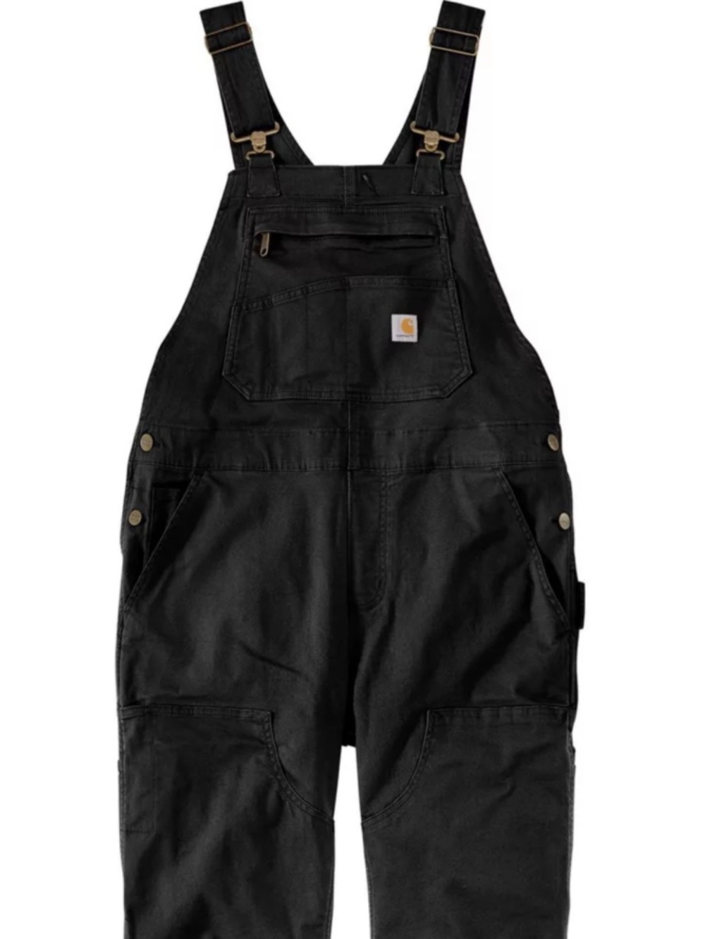 Carhartt Women's Black Canvas Bib Overalls Size 8-10 (M Tall) Unlined Dungarees